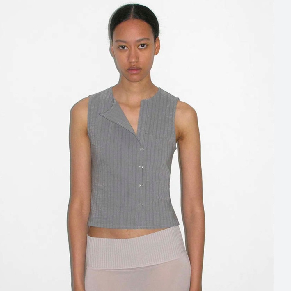 Paloma Wool Charcoal Pinstripe Poppy Vest Top
